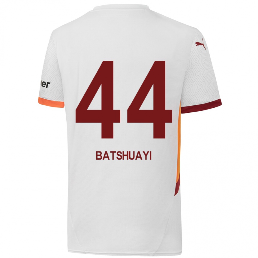 Gyermek Labdarúgás Michy Batshuayi #44 Fehér Sárga Piros Idegenbeli Jersey 2024/25 Mez Póló Ing