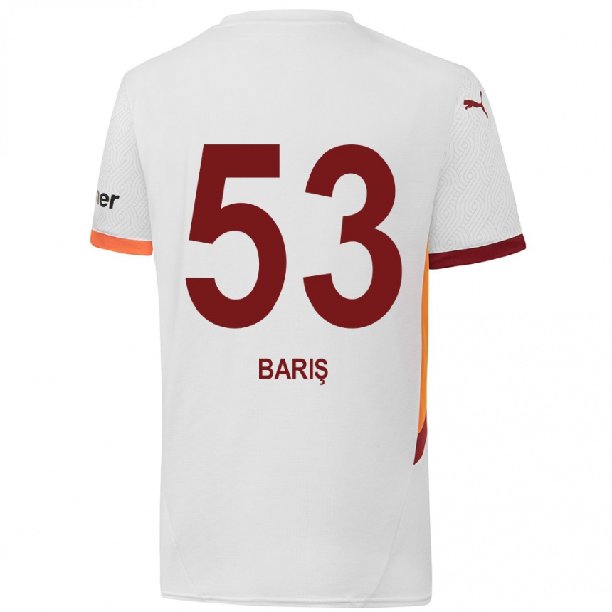 Gyermek Labdarúgás Barış Alper Yılmaz #53 Fehér Sárga Piros Idegenbeli Jersey 2024/25 Mez Póló Ing