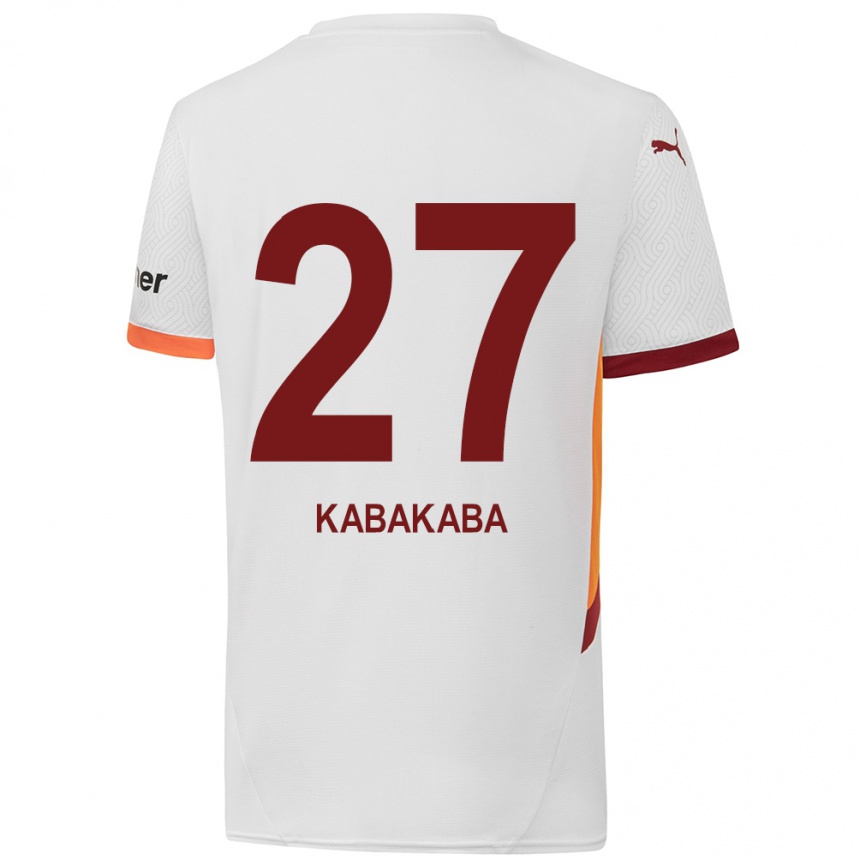 Gyermek Labdarúgás Naomie Kabakaba #27 Fehér Sárga Piros Idegenbeli Jersey 2024/25 Mez Póló Ing