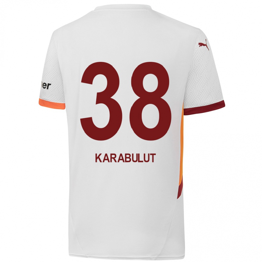 Gyermek Labdarúgás Arzu Karabulut #38 Fehér Sárga Piros Idegenbeli Jersey 2024/25 Mez Póló Ing