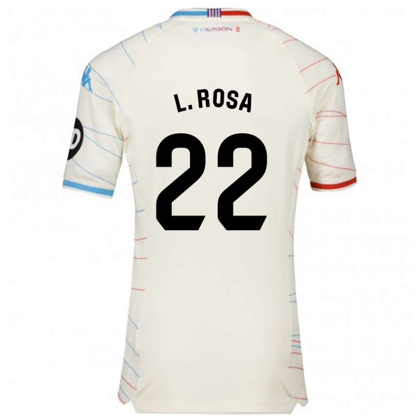 Gyermek Labdarúgás Lucas Rosa #22 Fehér Piros Kék Idegenbeli Jersey 2024/25 Mez Póló Ing