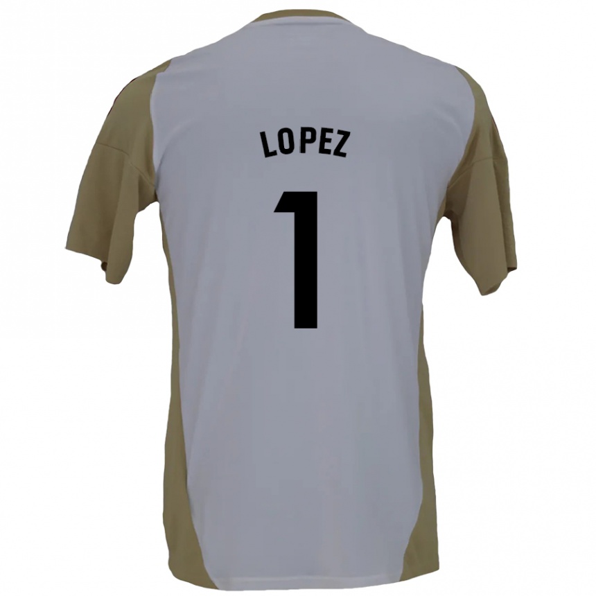 Gyermek Labdarúgás Luis López #1 Barna Fehér Idegenbeli Jersey 2024/25 Mez Póló Ing