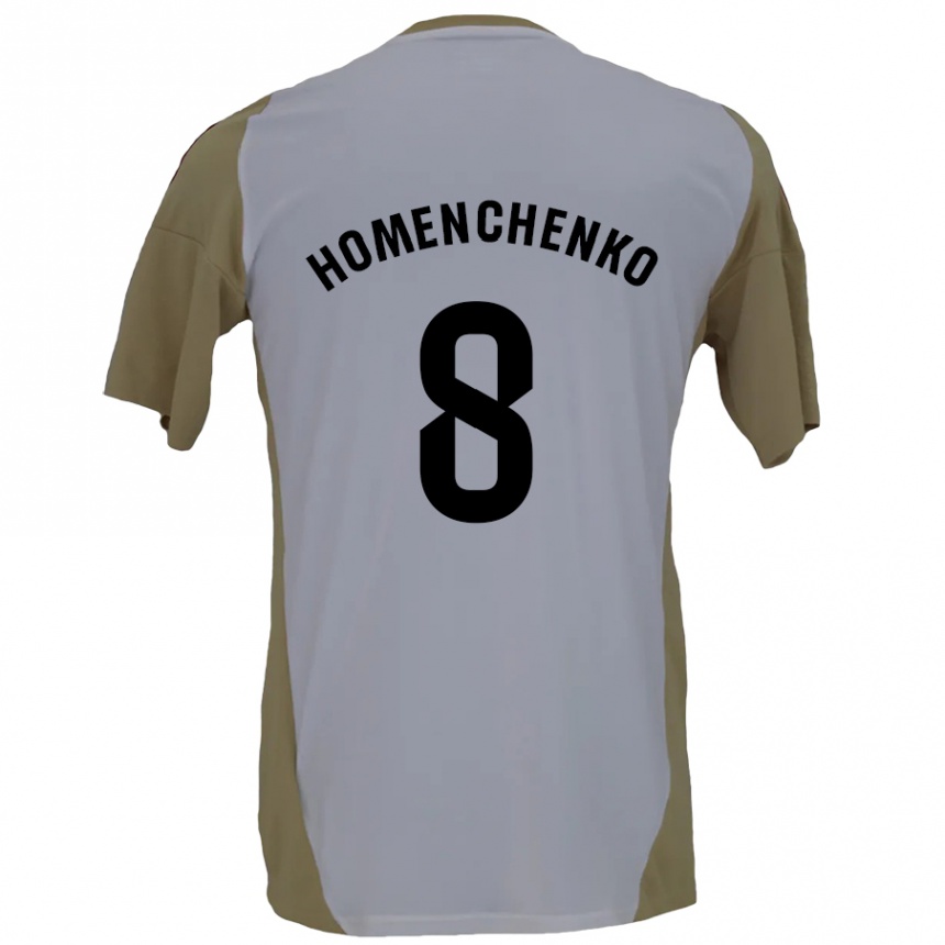 Gyermek Labdarúgás Santiago Homenchenko #8 Barna Fehér Idegenbeli Jersey 2024/25 Mez Póló Ing