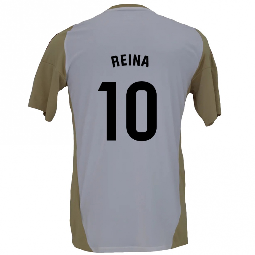 Gyermek Labdarúgás Alberto Reina #10 Barna Fehér Idegenbeli Jersey 2024/25 Mez Póló Ing