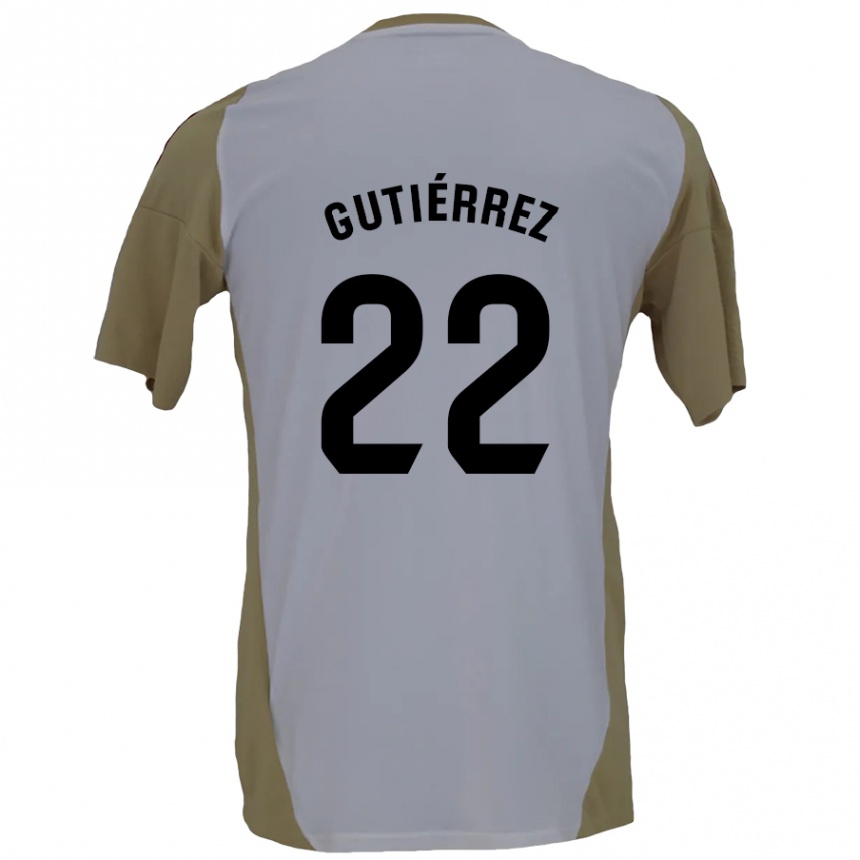 Gyermek Labdarúgás Juan Gutiérrez #22 Barna Fehér Idegenbeli Jersey 2024/25 Mez Póló Ing