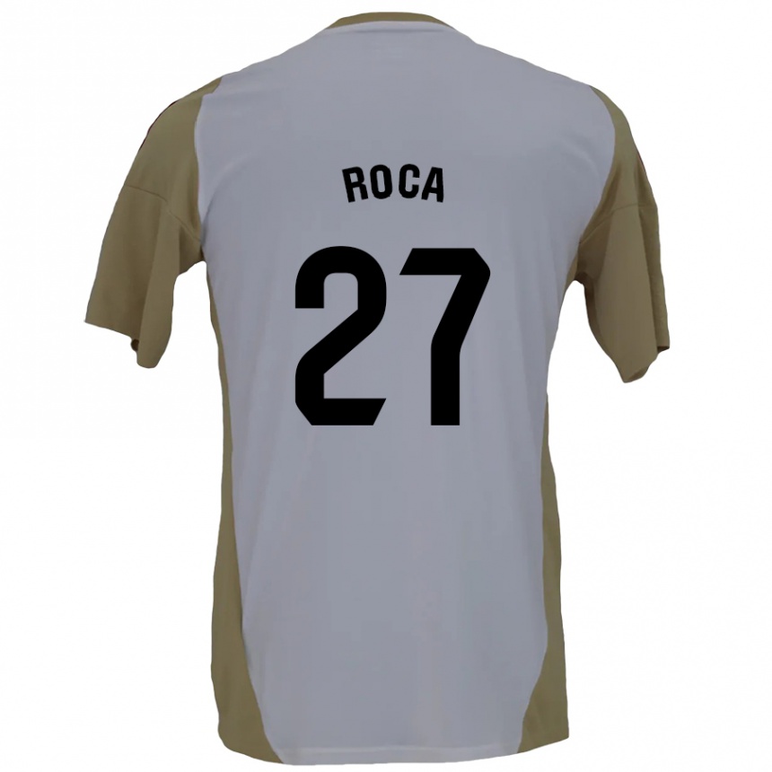 Gyermek Labdarúgás Joel Roca #27 Barna Fehér Idegenbeli Jersey 2024/25 Mez Póló Ing