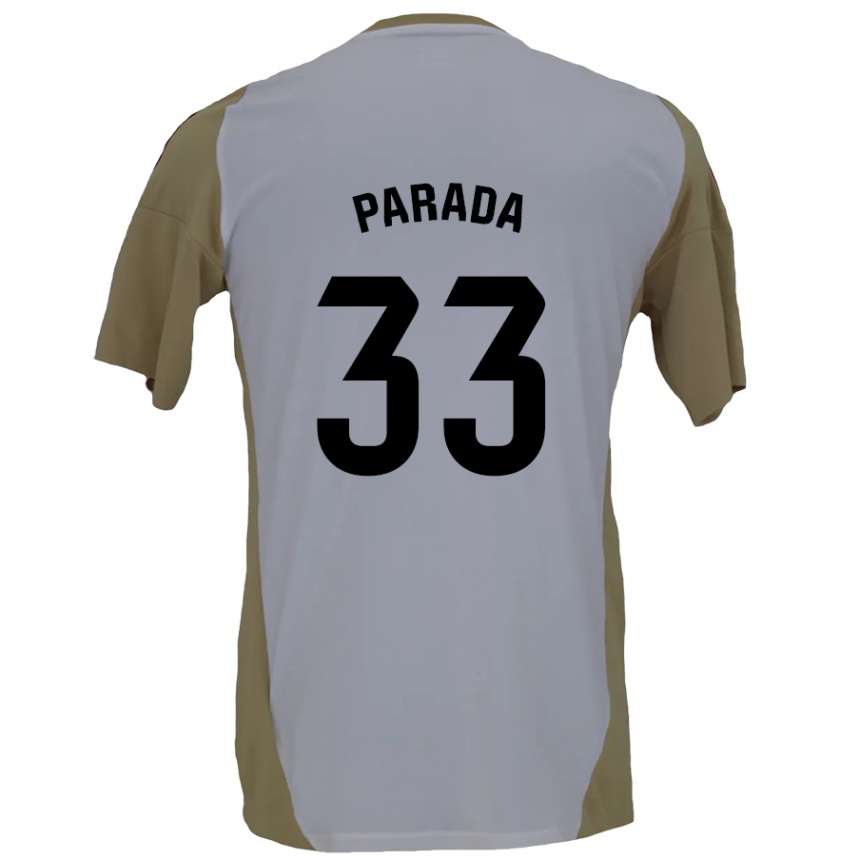 Gyermek Labdarúgás Victor Parada #33 Barna Fehér Idegenbeli Jersey 2024/25 Mez Póló Ing