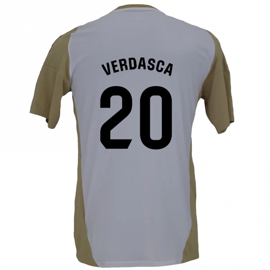 Gyermek Labdarúgás Diogo Verdasca #20 Barna Fehér Idegenbeli Jersey 2024/25 Mez Póló Ing