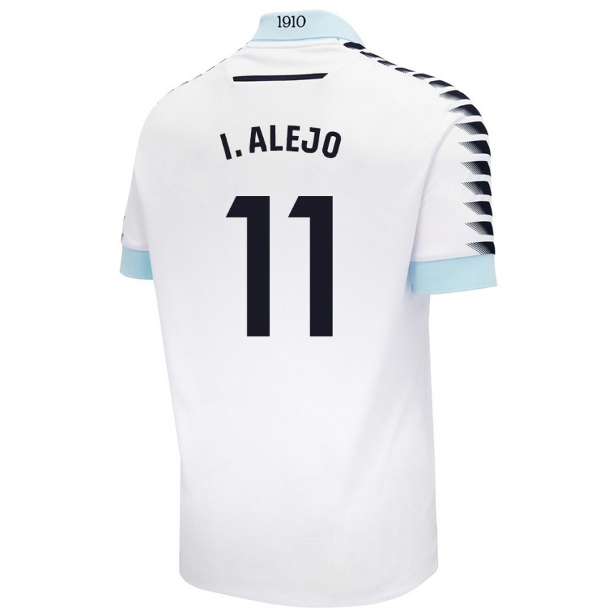 Gyermek Labdarúgás Iván Alejo #11 Fehér Kék Idegenbeli Jersey 2024/25 Mez Póló Ing