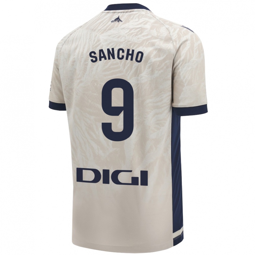 Gyermek Labdarúgás Dani Sancho #9 Világos Szürke Idegenbeli Jersey 2024/25 Mez Póló Ing