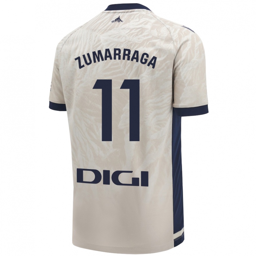 Gyermek Labdarúgás Aitana Zumárraga Garde #11 Világos Szürke Idegenbeli Jersey 2024/25 Mez Póló Ing