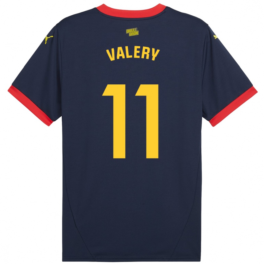 Gyermek Labdarúgás Valery Fernández #11 Sötétvörös Idegenbeli Jersey 2024/25 Mez Póló Ing