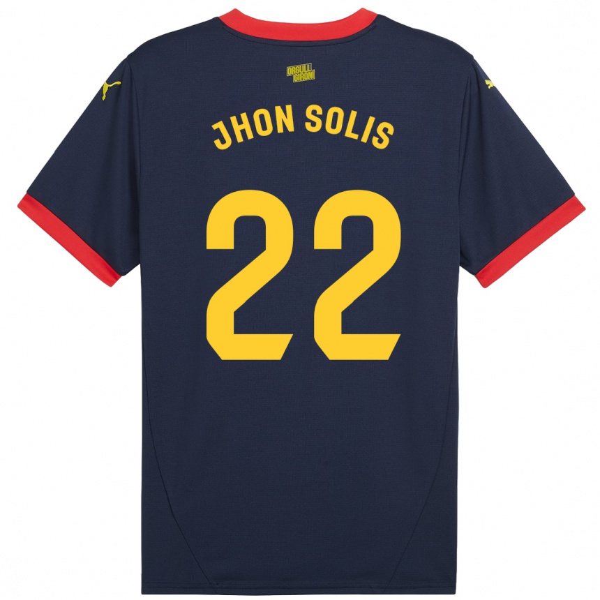 Gyermek Labdarúgás Jhon Solís #22 Sötétvörös Idegenbeli Jersey 2024/25 Mez Póló Ing