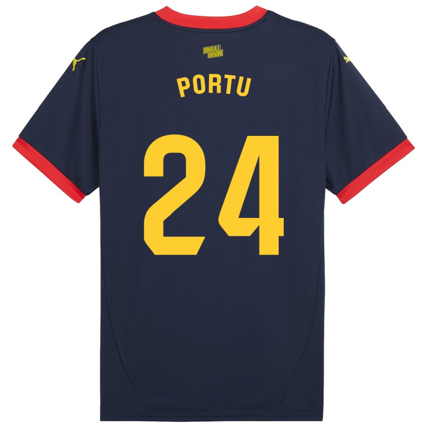 Gyermek Labdarúgás Portu #24 Sötétvörös Idegenbeli Jersey 2024/25 Mez Póló Ing