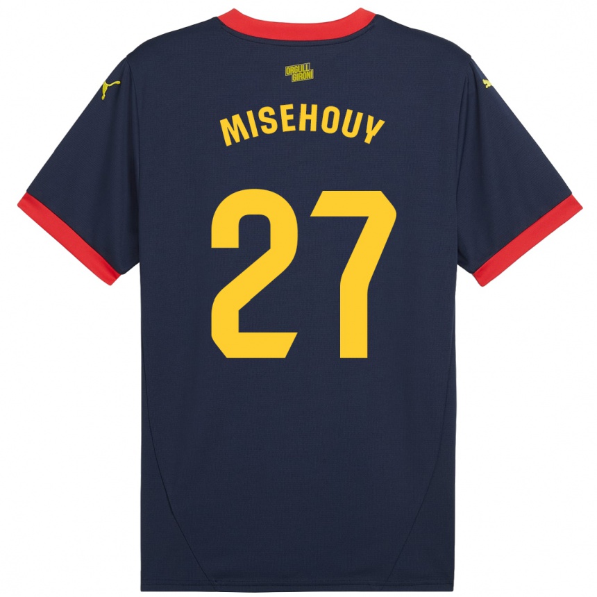 Gyermek Labdarúgás Gabriel Misehouy #27 Sötétvörös Idegenbeli Jersey 2024/25 Mez Póló Ing