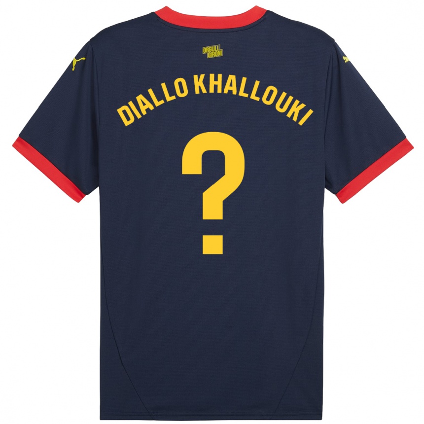 Gyermek Labdarúgás Siaka Diallo Khallouki #0 Sötétvörös Idegenbeli Jersey 2024/25 Mez Póló Ing