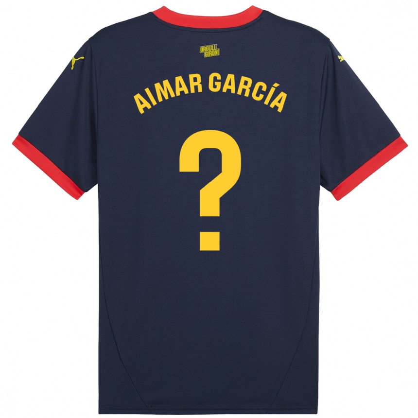 Gyermek Labdarúgás Aimar García #0 Sötétvörös Idegenbeli Jersey 2024/25 Mez Póló Ing