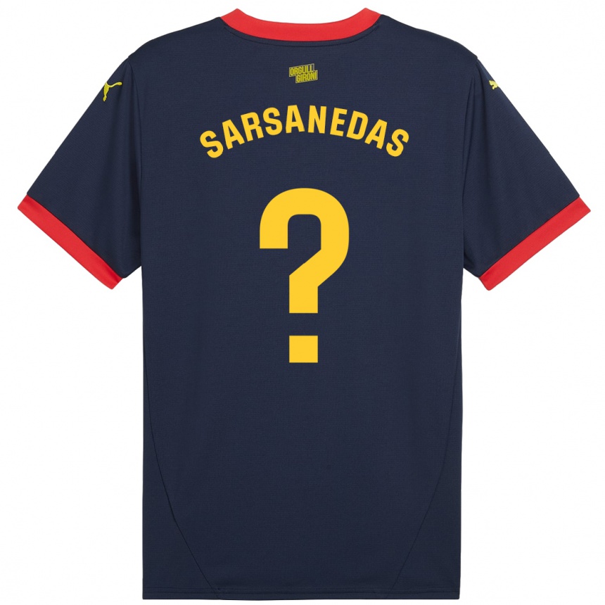 Gyermek Labdarúgás Joao Sarsanedas #0 Sötétvörös Idegenbeli Jersey 2024/25 Mez Póló Ing