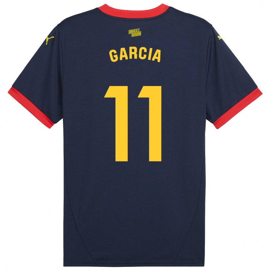 Gyermek Labdarúgás Jastin García #11 Sötétvörös Idegenbeli Jersey 2024/25 Mez Póló Ing