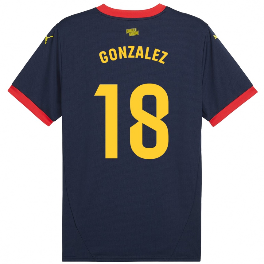 Gyermek Labdarúgás Gerard Gonzalez #18 Sötétvörös Idegenbeli Jersey 2024/25 Mez Póló Ing