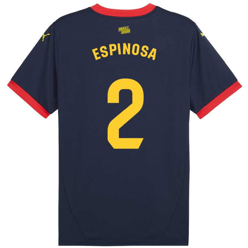 Gyermek Labdarúgás Bernardo Espinosa #2 Sötétvörös Idegenbeli Jersey 2024/25 Mez Póló Ing