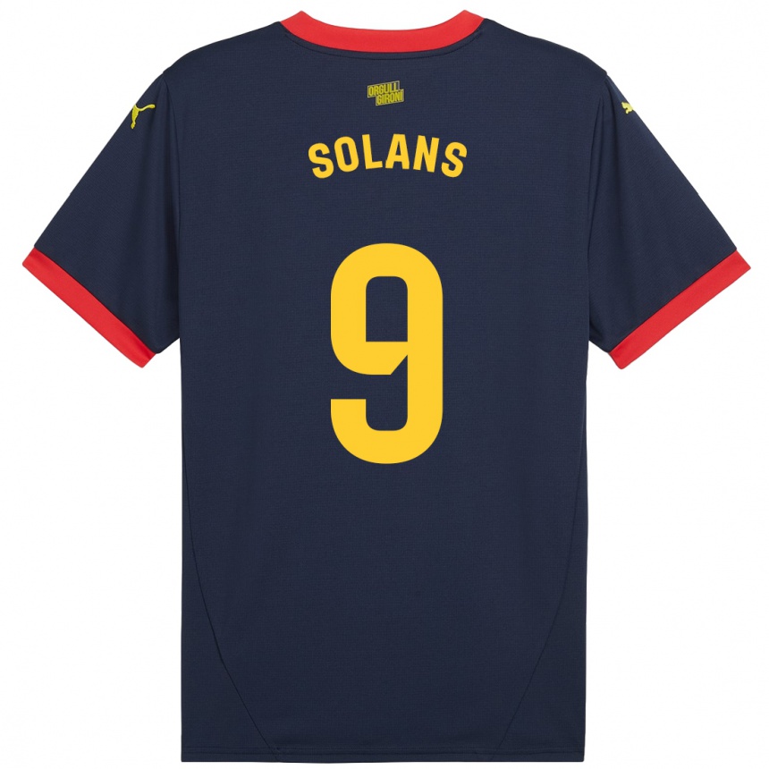 Gyermek Labdarúgás Sergi Solans #9 Sötétvörös Idegenbeli Jersey 2024/25 Mez Póló Ing