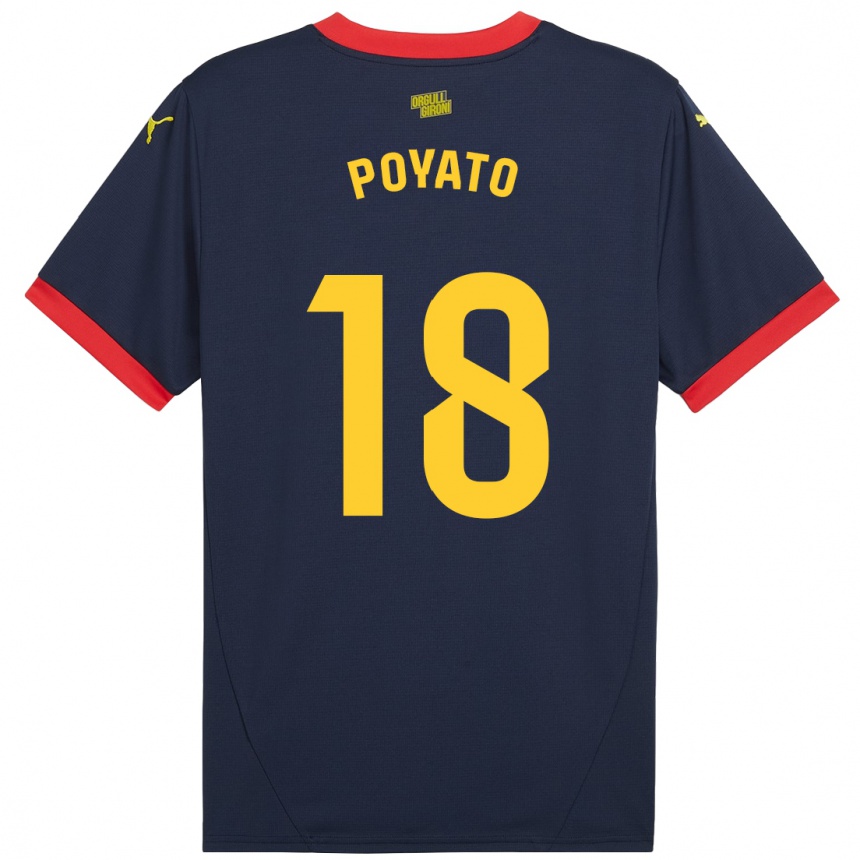 Gyermek Labdarúgás Marina Poyato #18 Sötétvörös Idegenbeli Jersey 2024/25 Mez Póló Ing