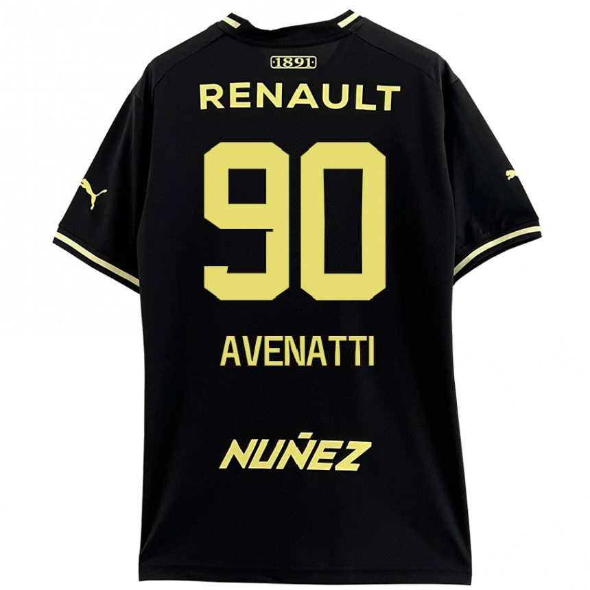 Gyermek Labdarúgás Felipe Avenatti #90 Fekete Sárga Idegenbeli Jersey 2024/25 Mez Póló Ing