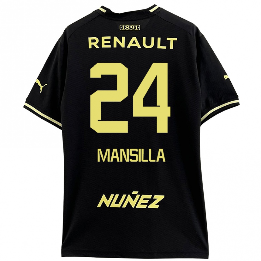 Gyermek Labdarúgás Brian Mansilla #24 Fekete Sárga Idegenbeli Jersey 2024/25 Mez Póló Ing