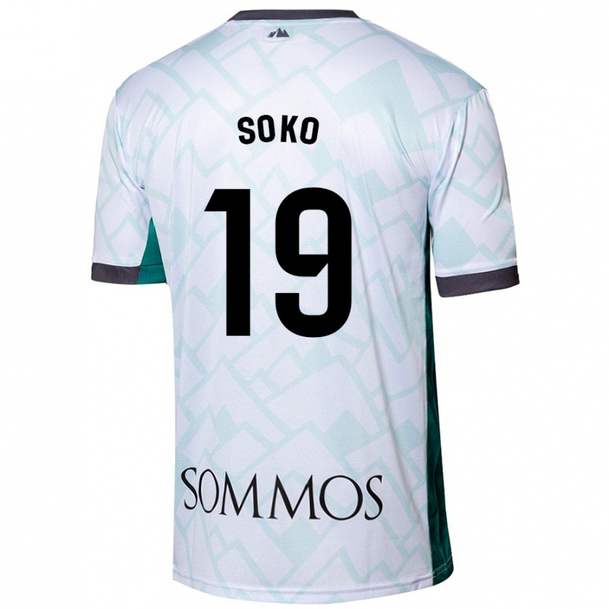 Gyermek Labdarúgás Patrick Soko #19 Fehér Zöld Idegenbeli Jersey 2024/25 Mez Póló Ing