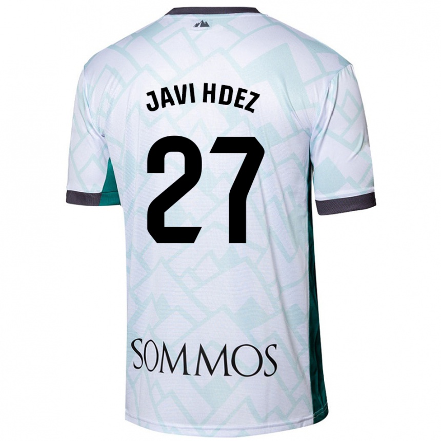 Gyermek Labdarúgás Javi Hernández #27 Fehér Zöld Idegenbeli Jersey 2024/25 Mez Póló Ing