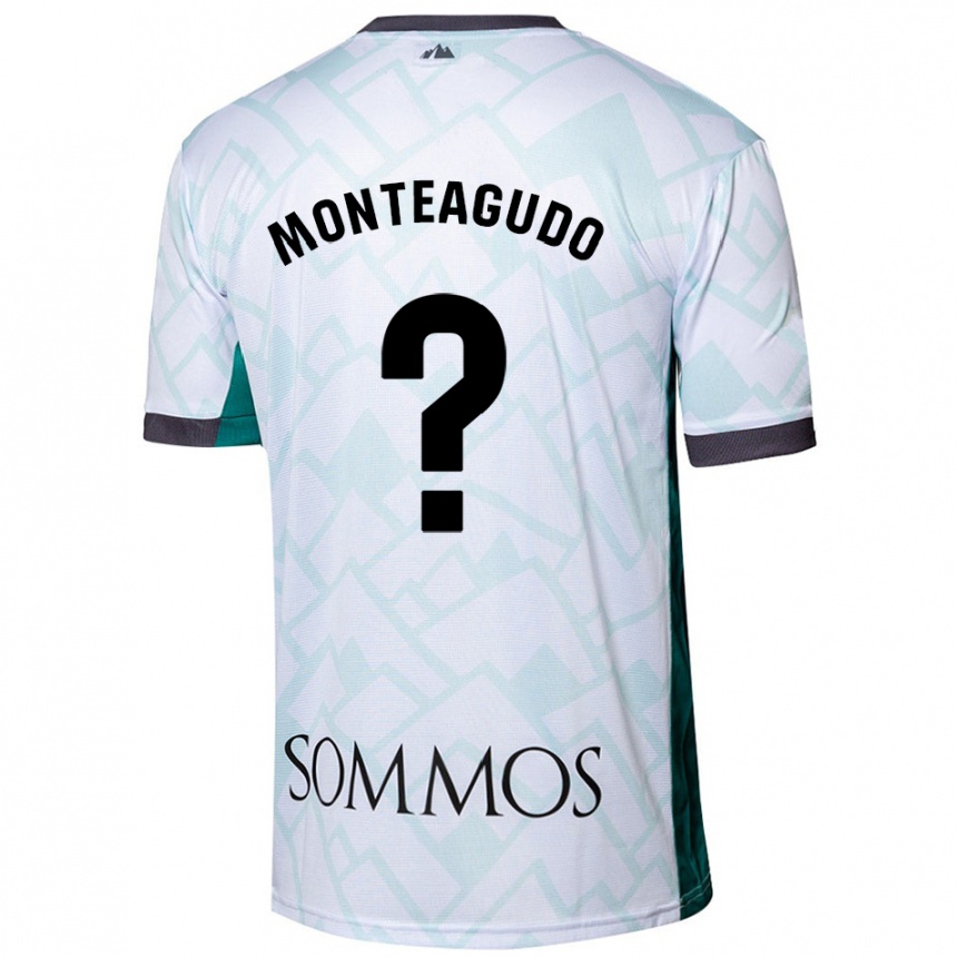 Gyermek Labdarúgás Miguel Monteagudo #0 Fehér Zöld Idegenbeli Jersey 2024/25 Mez Póló Ing