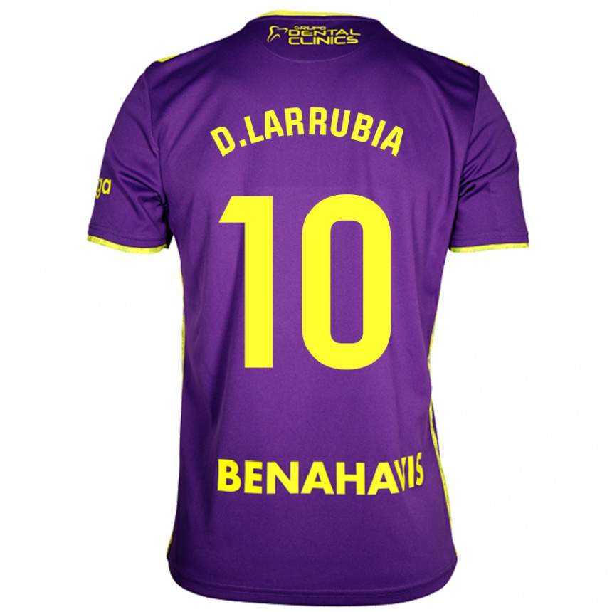 Gyermek Labdarúgás David Larrubia #10 Lila Sárga Idegenbeli Jersey 2024/25 Mez Póló Ing