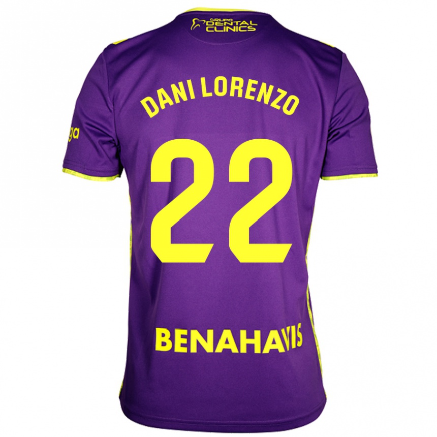 Gyermek Labdarúgás Dani Lorenzo #22 Lila Sárga Idegenbeli Jersey 2024/25 Mez Póló Ing