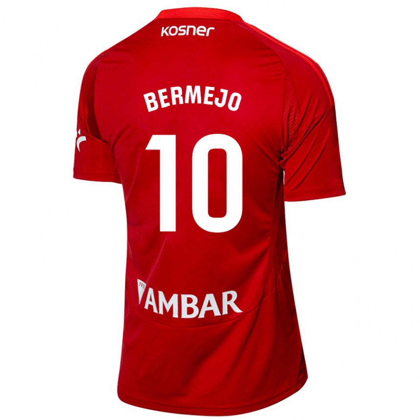 Gyermek Labdarúgás Sergio Bermejo #10 Fehér Kék Idegenbeli Jersey 2024/25 Mez Póló Ing