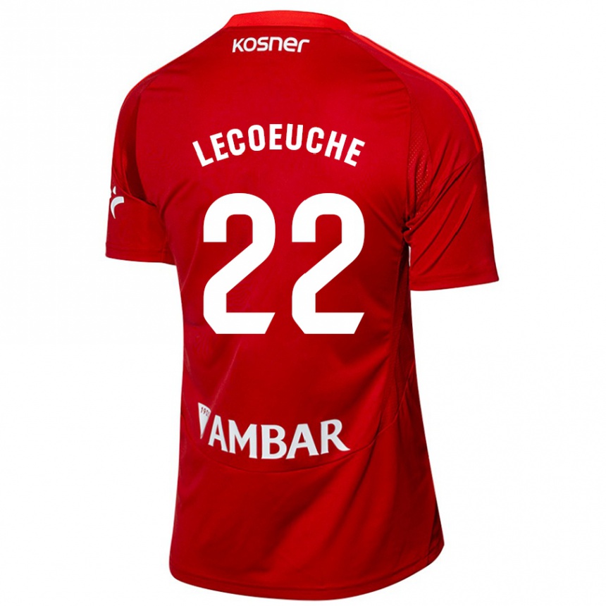 Gyermek Labdarúgás Quentin Lecoeuche #22 Fehér Kék Idegenbeli Jersey 2024/25 Mez Póló Ing