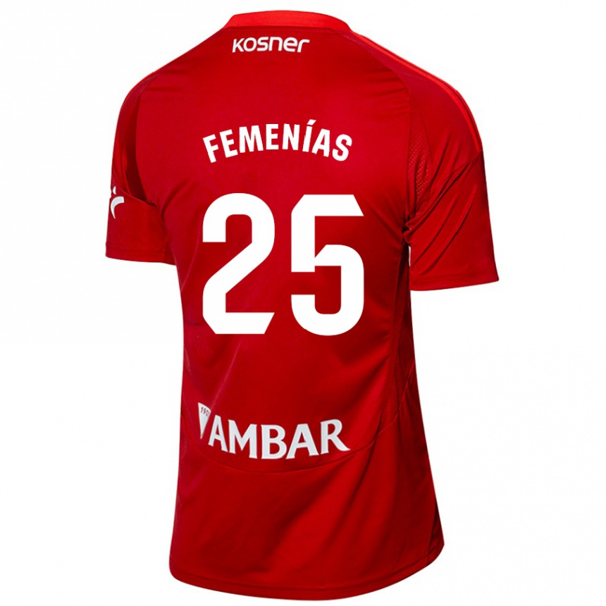 Gyermek Labdarúgás Joan Femenías #25 Fehér Kék Idegenbeli Jersey 2024/25 Mez Póló Ing