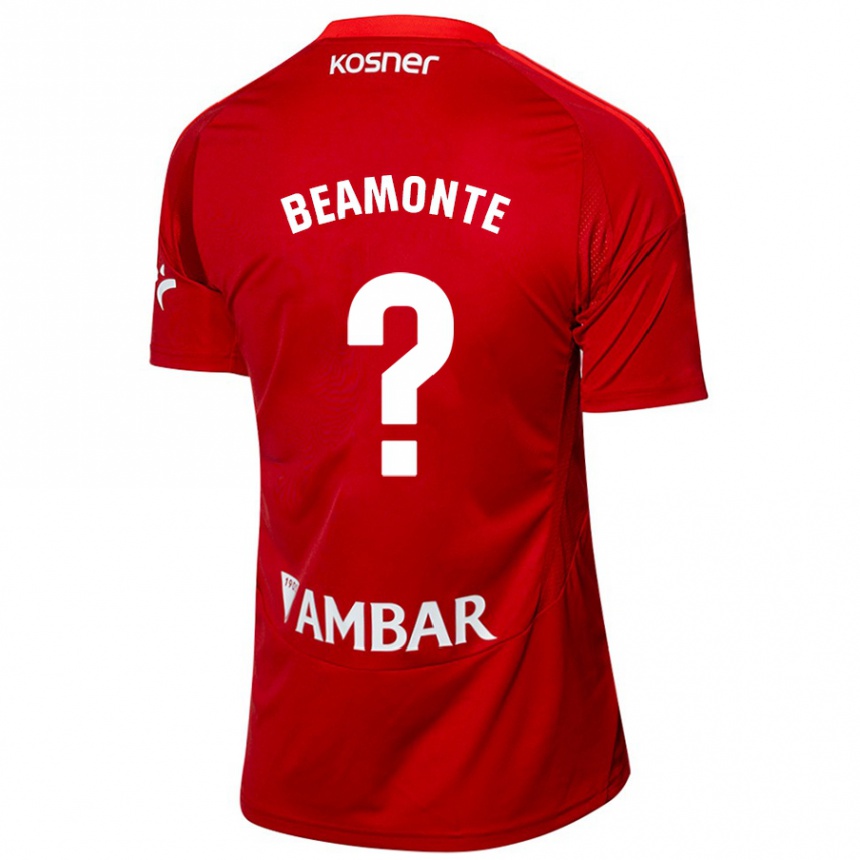 Gyermek Labdarúgás Adrián Beamonte #0 Fehér Kék Idegenbeli Jersey 2024/25 Mez Póló Ing