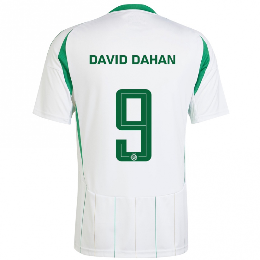 Gyermek Labdarúgás Omer David Dahan #9 Fehér Zöld Idegenbeli Jersey 2024/25 Mez Póló Ing