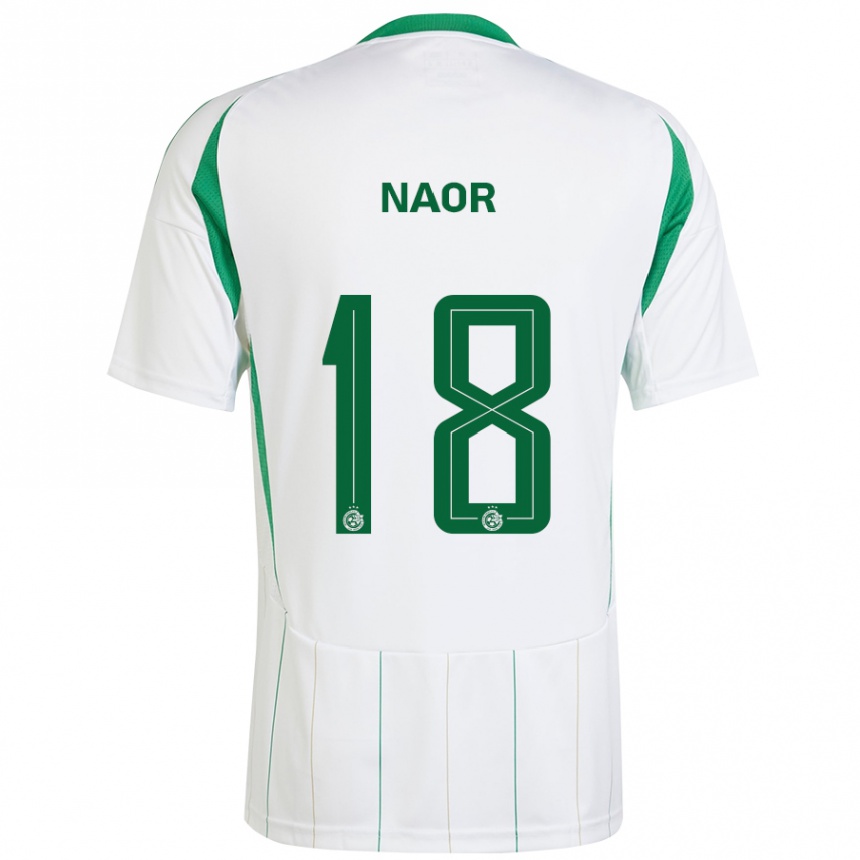 Gyermek Labdarúgás Goni Naor #18 Fehér Zöld Idegenbeli Jersey 2024/25 Mez Póló Ing