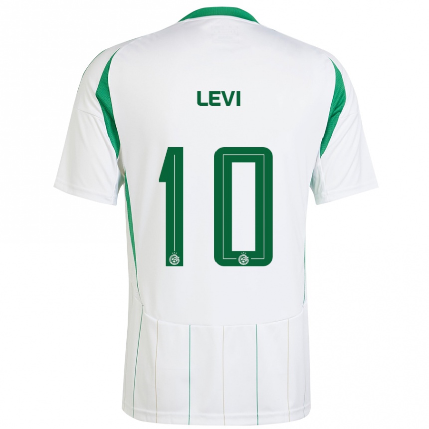 Gyermek Labdarúgás Yarin Levi #10 Fehér Zöld Idegenbeli Jersey 2024/25 Mez Póló Ing