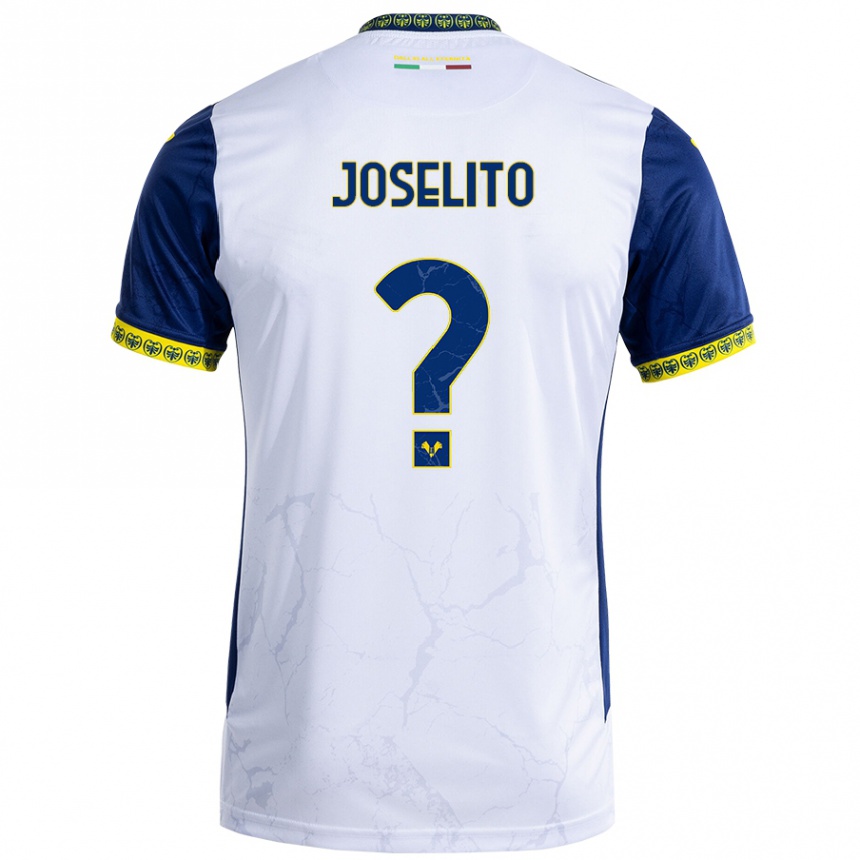 Gyermek Labdarúgás Joselito #0 Fehér Kék Idegenbeli Jersey 2024/25 Mez Póló Ing