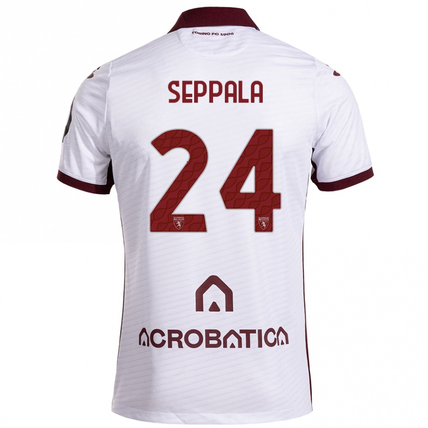 Gyermek Labdarúgás Rosa Lappi-Seppälä #24 Fehér Barna Idegenbeli Jersey 2024/25 Mez Póló Ing