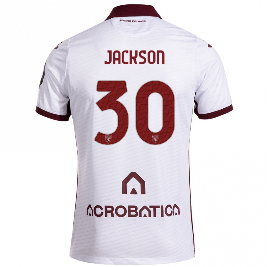 Gyermek Labdarúgás Michael Jackson #30 Fehér Barna Idegenbeli Jersey 2024/25 Mez Póló Ing