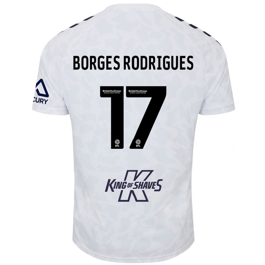 Gyermek Labdarúgás Raphael Borges Rodrigues #17 Fehér Idegenbeli Jersey 2024/25 Mez Póló Ing