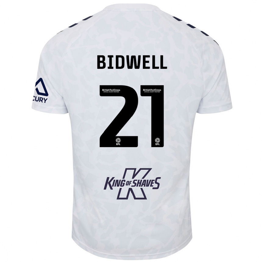 Gyermek Labdarúgás Jake Bidwell #21 Fehér Idegenbeli Jersey 2024/25 Mez Póló Ing