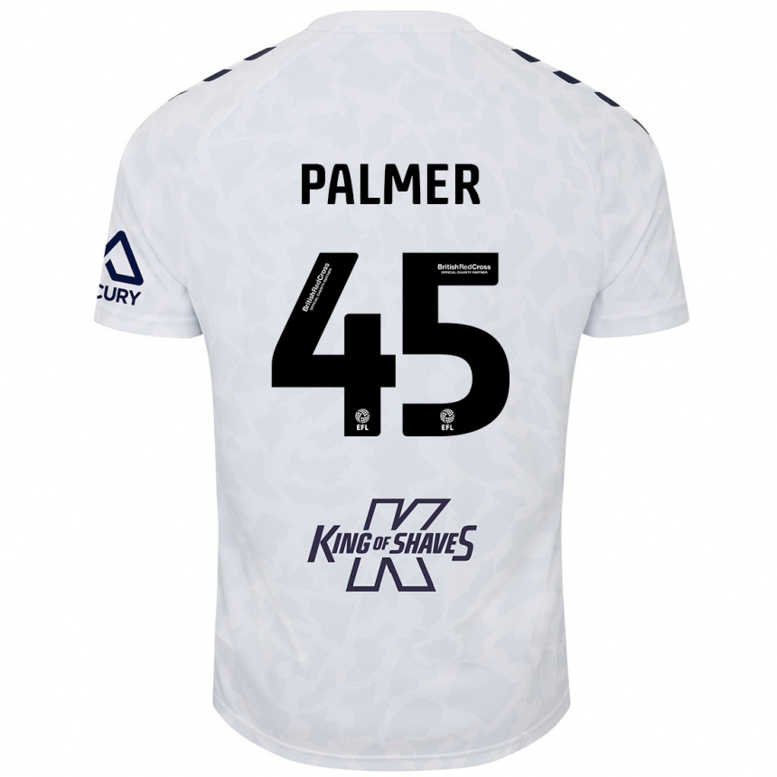 Gyermek Labdarúgás Kasey Palmer #45 Fehér Idegenbeli Jersey 2024/25 Mez Póló Ing