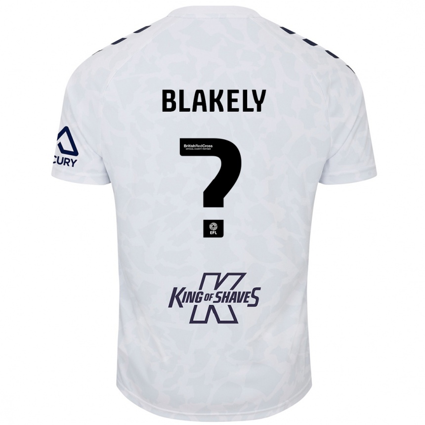 Gyermek Labdarúgás Ben Blakely #0 Fehér Idegenbeli Jersey 2024/25 Mez Póló Ing