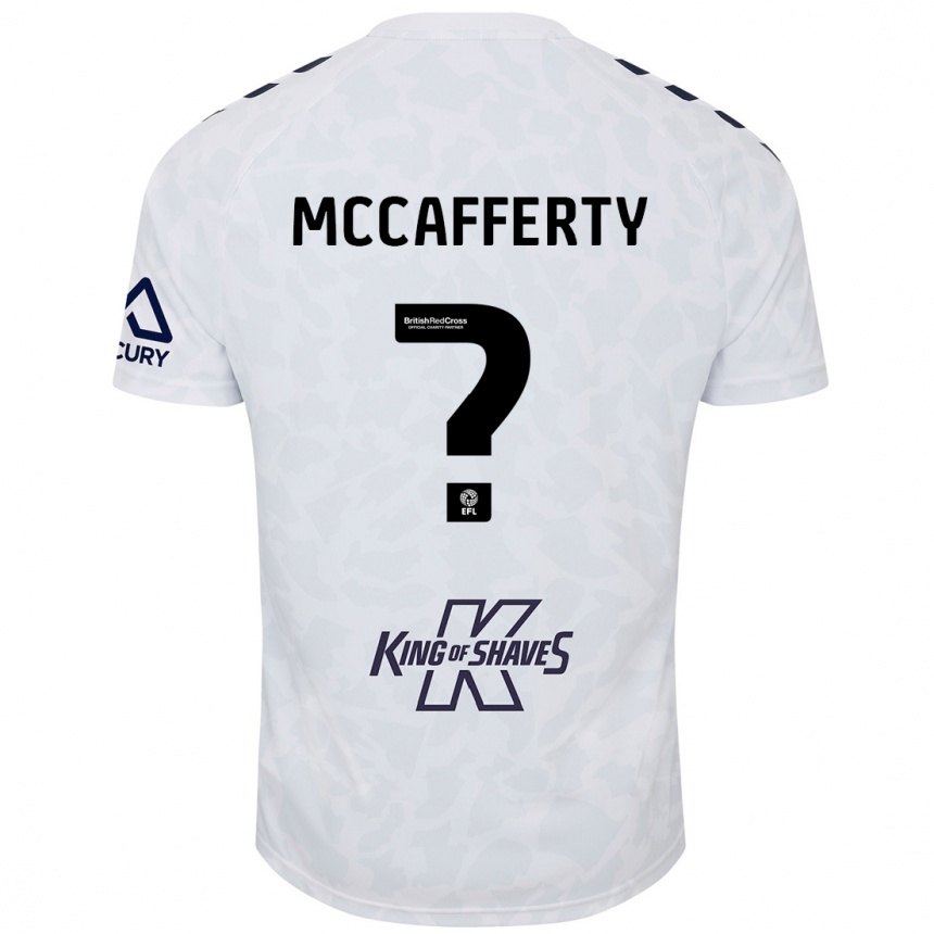 Gyermek Labdarúgás Lewys Mccafferty #0 Fehér Idegenbeli Jersey 2024/25 Mez Póló Ing