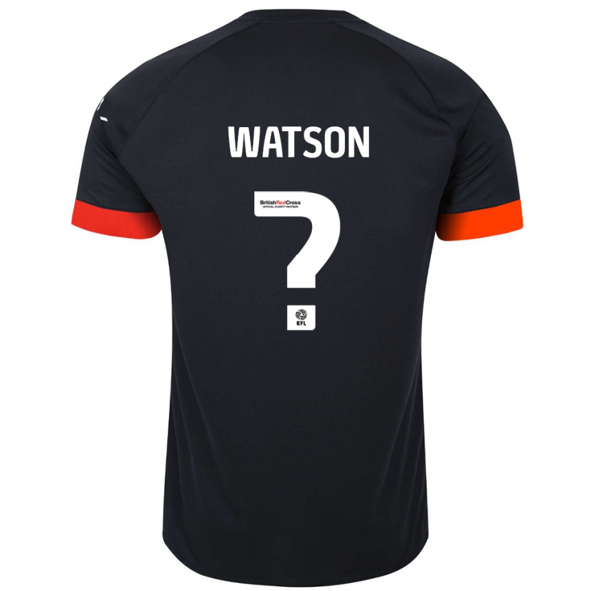 Gyermek Labdarúgás Louie Watson #0 Fekete Narancs Idegenbeli Jersey 2024/25 Mez Póló Ing